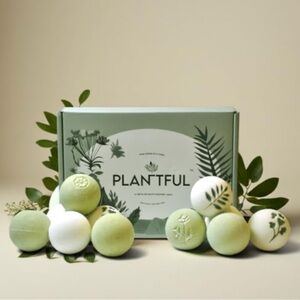 🚨SALE!Plantful- 12 Natural Organic Handmade Bath Bombs w/nature-inspired design.